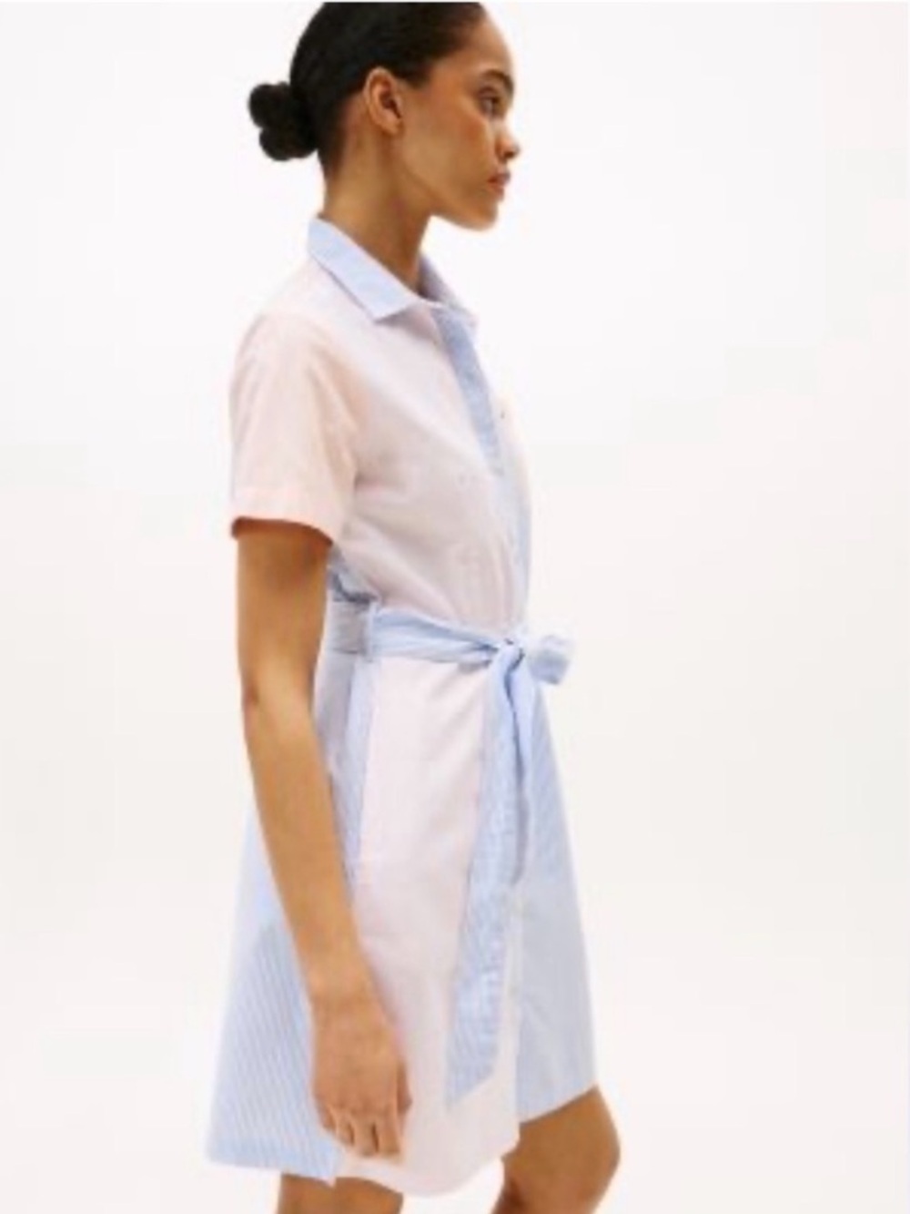 Tommy Hilfiger Pink & Blue Multistripe Oxford Shirtdress - Picture 3 of 9